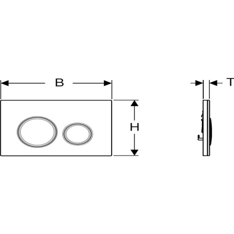 Clapeta actionare rezervor incastrat Sigma 21 Crom lucios
