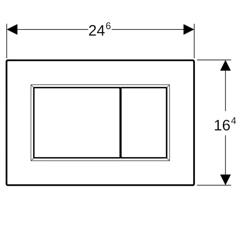 Clapeta actionare rezervor incastrat Sigma 01 Crom