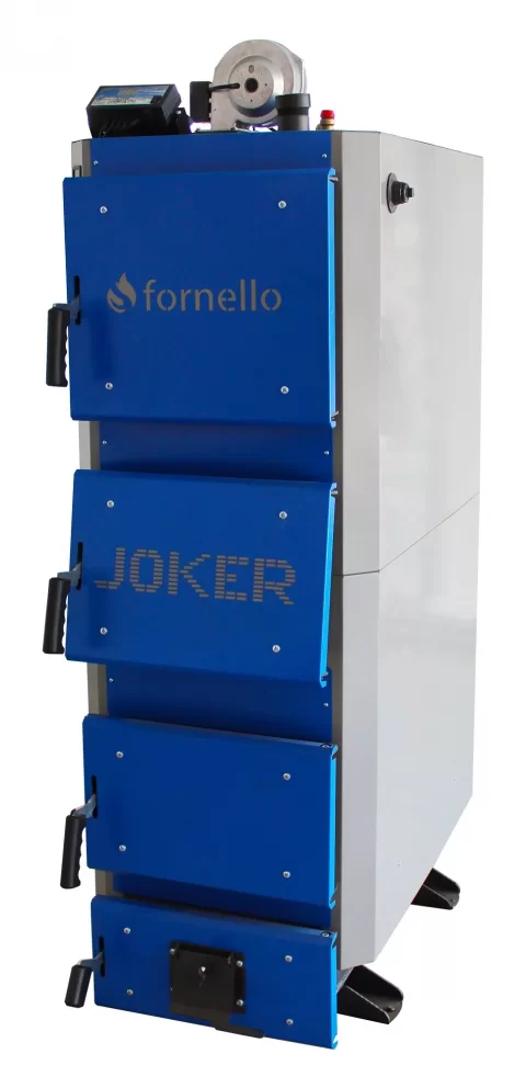 Centrala pe combustibil solid, (lemn, carbune), Fornello JOKER 36 kW, cu Ventilator si Automatizare