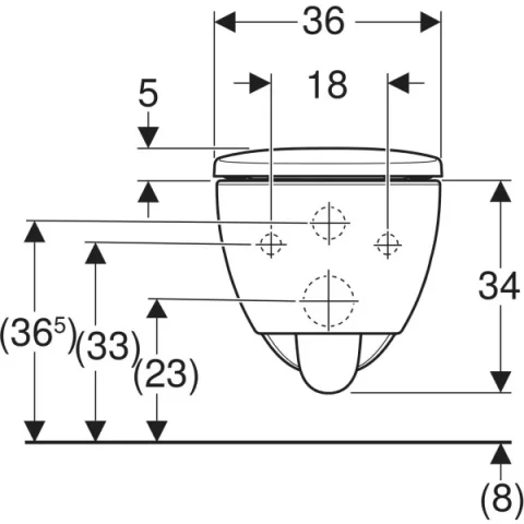 Vas WC suspendat Geberit Selnova, cu spalare verticala, 53x35.5x34