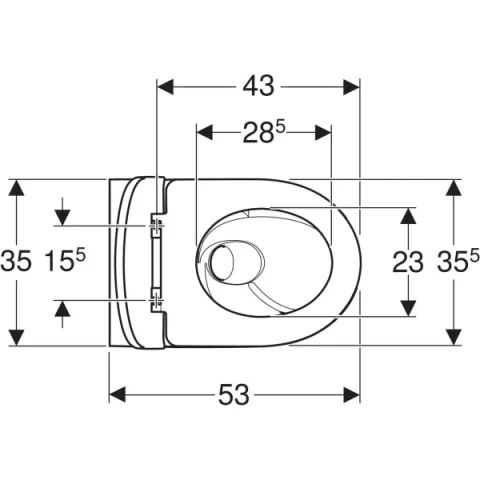 Vas WC suspendat Geberit Selnova, cu spalare verticala, 53x35.5x34
