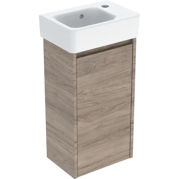 Set lavoar si mobilier Geberit Selnova Square, 36x25x70 cm, nuc hicori