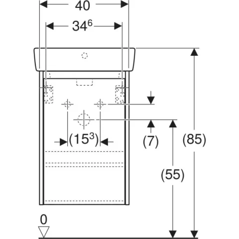 Set lavoar si mobilier Geberit Selnova Square, 45x34x70 cm, alb mat