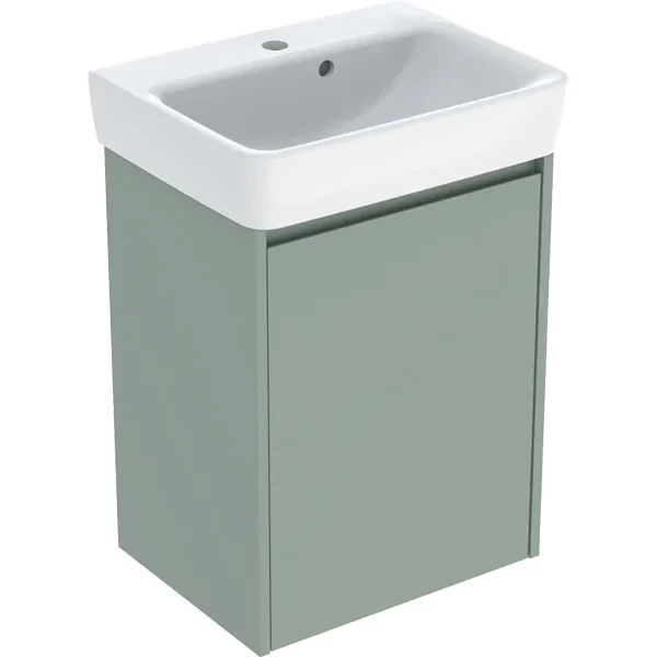 Set lavoar si mobilier Geberit Selnova Square, 50x38x70 cm, verde salvie mat