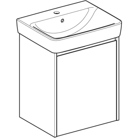 Set lavoar si mobilier Geberit Selnova Square, 55x44x70 cm, gri nisip mat