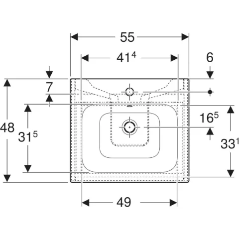 Set lavoar si mobilier Geberit Selnova Square cu doua sertare, 55x48x62 cm, lava mat