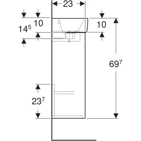 Set lavoar si mobilier Geberit Selnova Square, 36x25x70 cm, alb mat