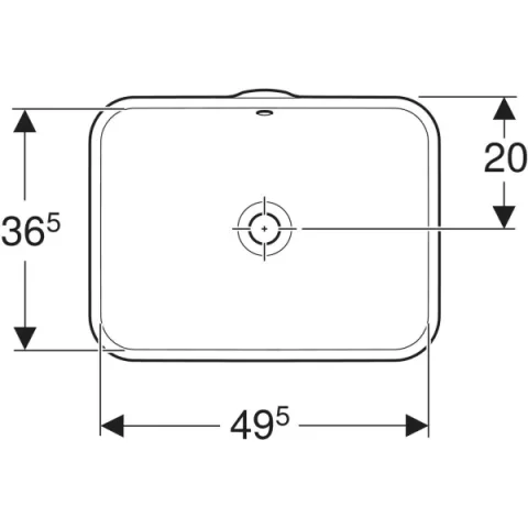 Lavoar montat sub blat Geberit VariForm, 53x36.5x13 cm, dreptunghiular