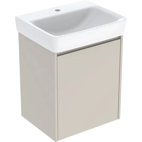 Set lavoar si mobilier Geberit Selnova Square, 55x44x70 cm, gri nisip mat