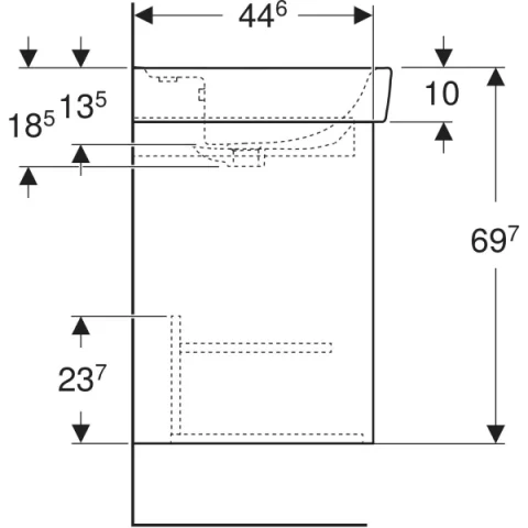 Set lavoar si mobilier Geberit Selnova Square, 60x48x70 cm, nuc hicori