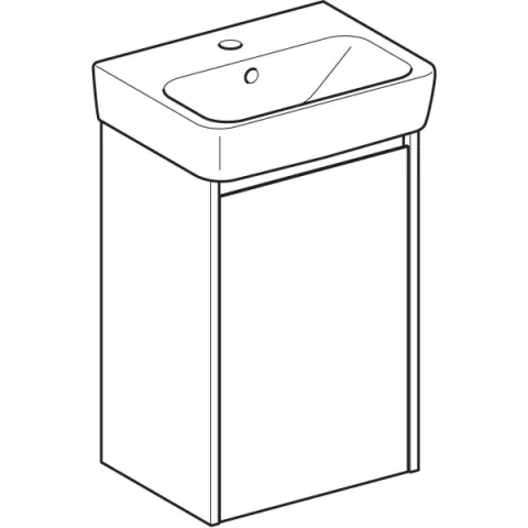 Set lavoar si mobilier Geberit Selnova Square, 45x34x70 cm, verde salvie mat