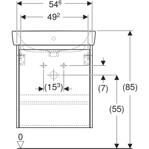 Set lavoar si mobilier Geberit Selnova Square, 60x48x70 cm, verde salvie mat