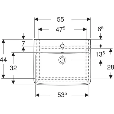 Set lavoar si mobilier Geberit Selnova Square, 55x44x70 cm, verde salvie mat