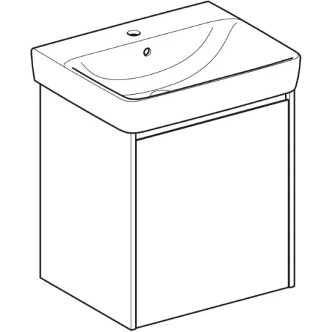 Set lavoar si mobilier Geberit Selnova Square, 60x48x70 cm, nuc hicori