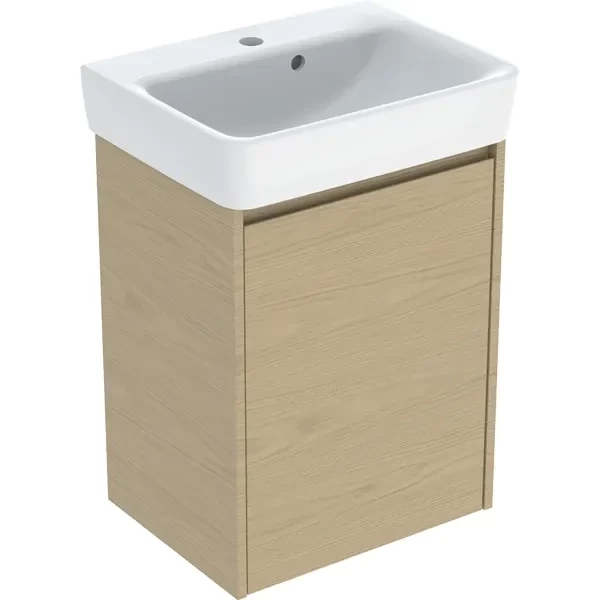 Set lavoar si mobilier Geberit Selnova Square, 50x38x70 cm, stejar natural