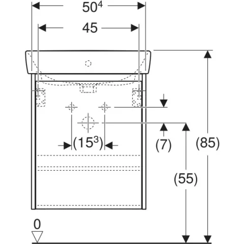 Set lavoar si mobilier Geberit Selnova Square, 55x44x70 cm, alb mat