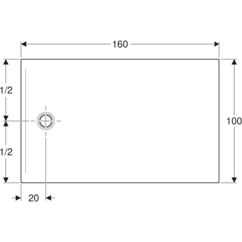Cadita de dus Geberit CleanFloor30, 160x100x3.5 cm, alba mat