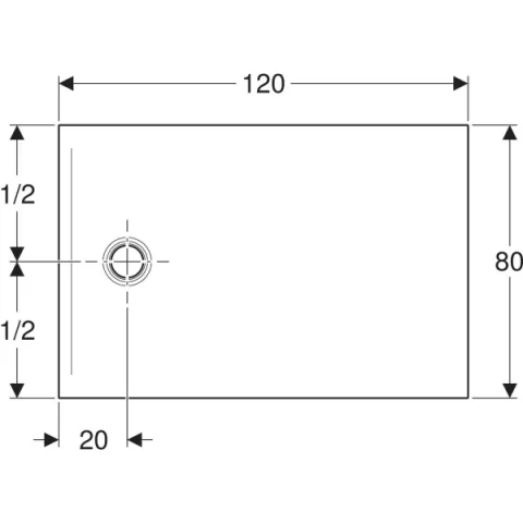 Cadita de dus Geberit CleanFloor30, 120x80x3.5 cm, alba mat