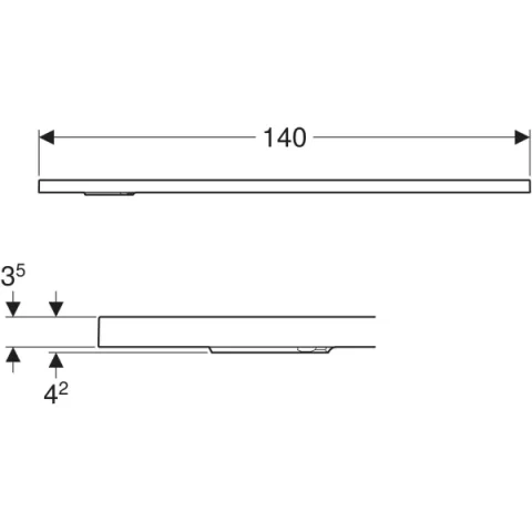 Cadita de dus Geberit CleanFloor30, 140x90x3.5 cm, alba mat