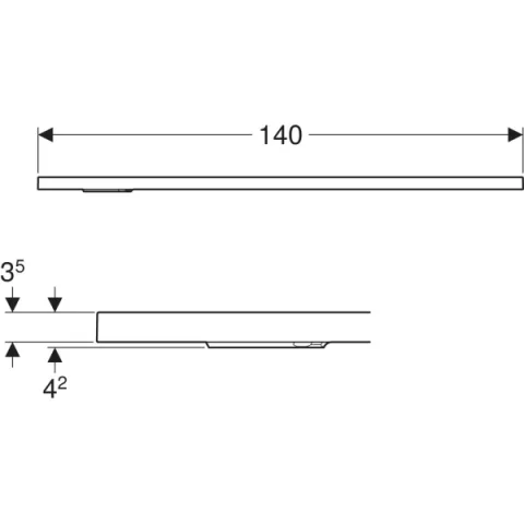 Cadita de dus Geberit CleanFloor30, 140x80x3.5 cm, gri mat