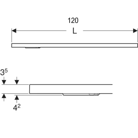 Cadita de dus Geberit CleanFloor30, 120x90x3.5 cm, alba mat