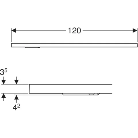 Cadita de dus Geberit CleanFloor30, 120x80x3.5 cm, gri mat