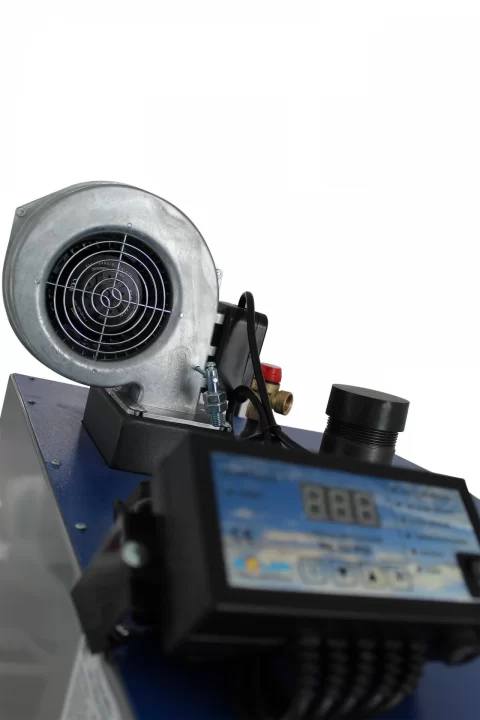 Centrala pe combustibil solid, (lemn, carbune), Fornello JOKER 42 kW, cu Ventilator si Automatizare