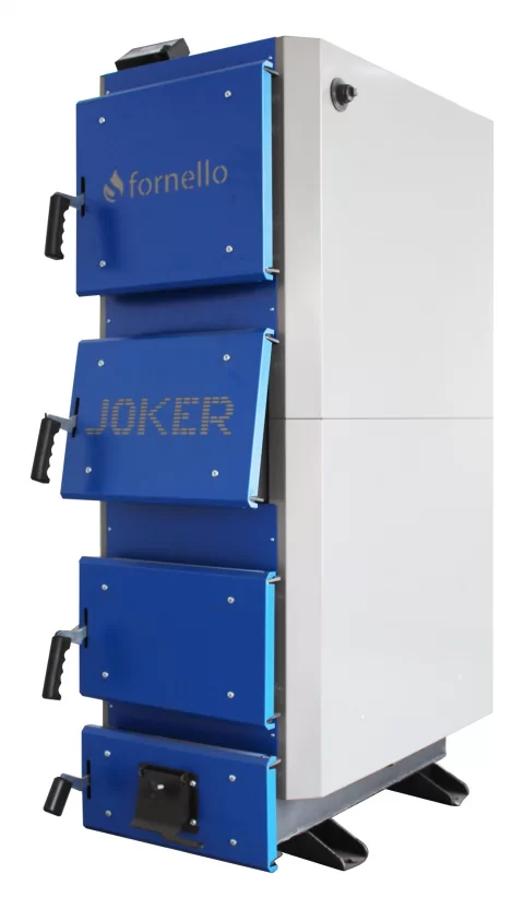 Centrala pe combustibil solid, (lemn, carbune), Fornello JOKER 42 kW, cu Ventilator si Automatizare