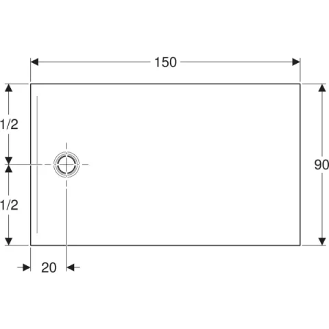 Cadita de dus Geberit CleanFloor30, 150x90x3.5 cm, gri mat