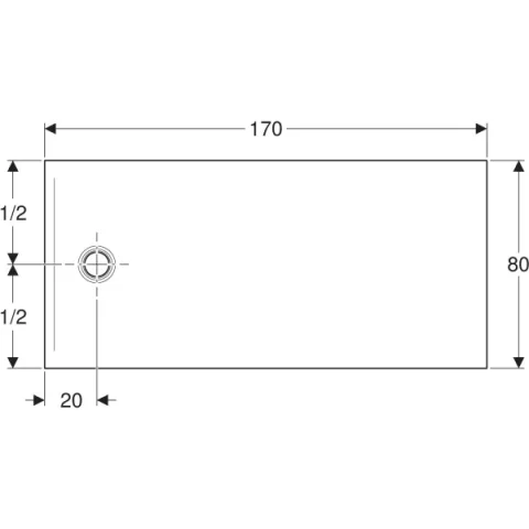 Cadita de dus Geberit CleanFloor30, 170x80x3.5 cm, gri mat