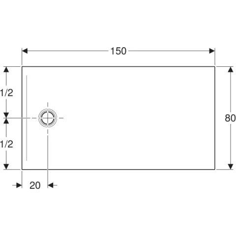 Cadita de dus Geberit CleanFloor30, 150x80x3.5 cm, gri mat