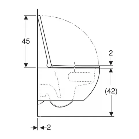 Set vas WC Geberit Acanto TurboFlush suspendat cu capac soft-close alb lucios