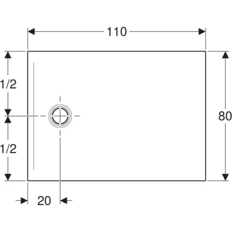 Cadita de dus Geberit CleanFloor30, 110x80x3.5 cm, grafit mat
