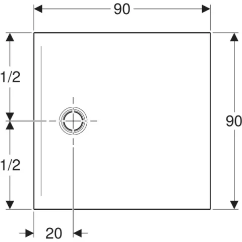 Cadita de dus Geberit CleanFloor30, 90x90x3.5 cm, patrata grafit mat