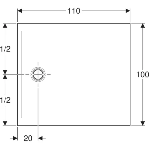 Cadita de dus Geberit CleanFloor30, 110x100x3.5 cm, grafit mat