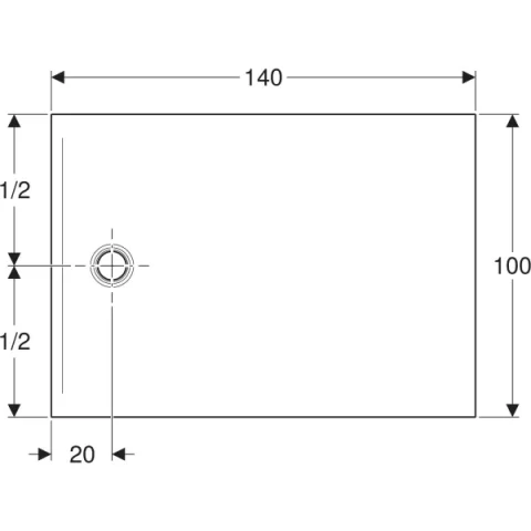 Cadita de dus Geberit CleanFloor30, 140x100x3.5 cm, gri mat