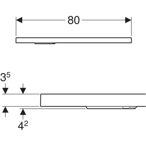 Cadita de dus Geberit CleanFloor30, 80x80x3.5 cm, patrata grafit mat