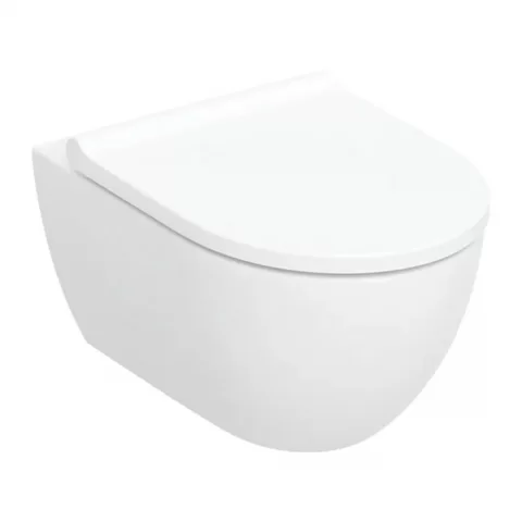 Set vas WC Geberit Acanto TurboFlush suspendat cu capac soft-close alb lucios