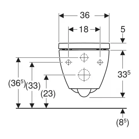 Set vas WC Geberit Acanto TurboFlush suspendat cu capac soft-close alb lucios