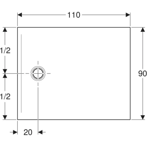 Cadita de dus Geberit CleanFloor30, 110x90x3.5 cm, grafit mat