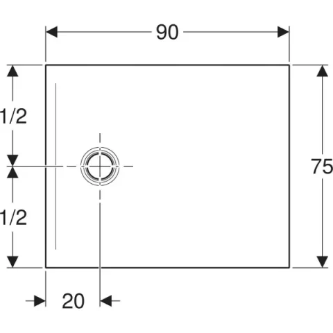 Cadita de dus Geberit CleanFloor30, 90x75x3.5 cm, grafit mat