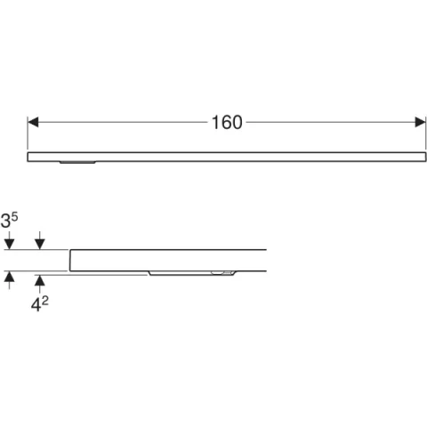 Cadita de dus Geberit CleanFloor30, 160x100x3.5 cm, gri mat