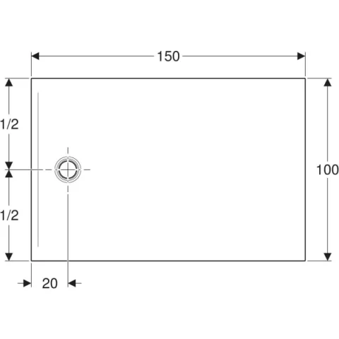 Cadita de dus Geberit CleanFloor30, 150x100x3.5 cm, gri mat