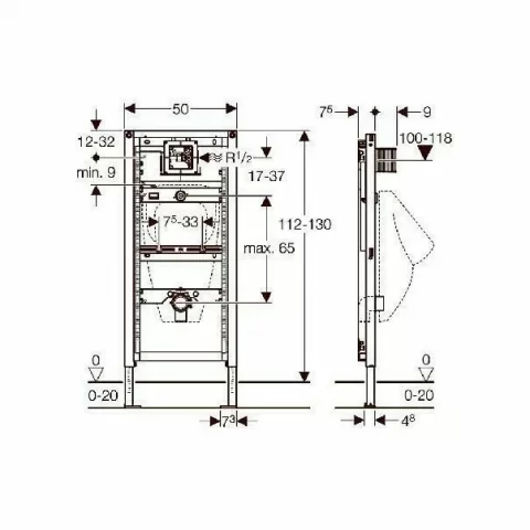 Corp încastrat Geberit Duofix urinal universal 