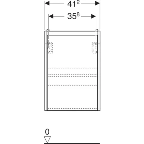 Mobilier suspendat Geberit Selnova Compact, 60.5x41.2x20.1 cm, cu o usa