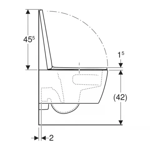 Set vas WC Geberit iCon TurboFlush suspendat cu capac softclose alb lucios