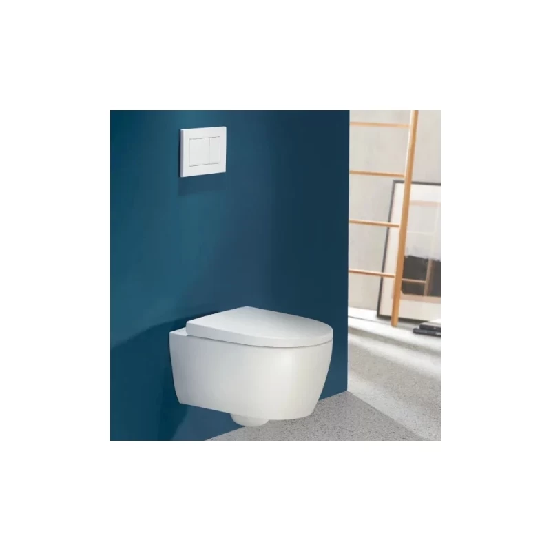 Set vas WC Geberit iCon TurboFlush suspendat cu capac softclose alb lucios