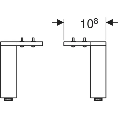 Set picioare inguste Geberit, reglabil 15-15.8 cm