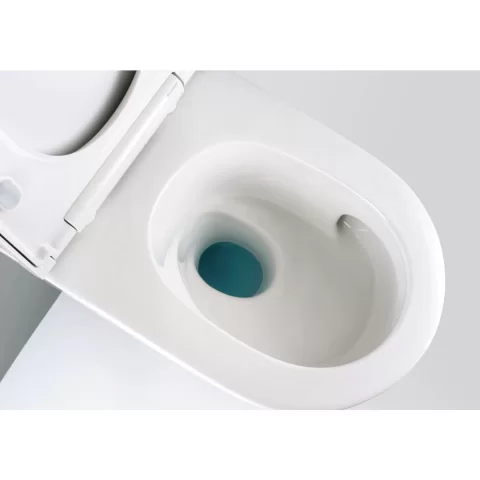 Vas wc Geberit One cu capac soft-close suspendat fără margine cu spălare turbionară alb