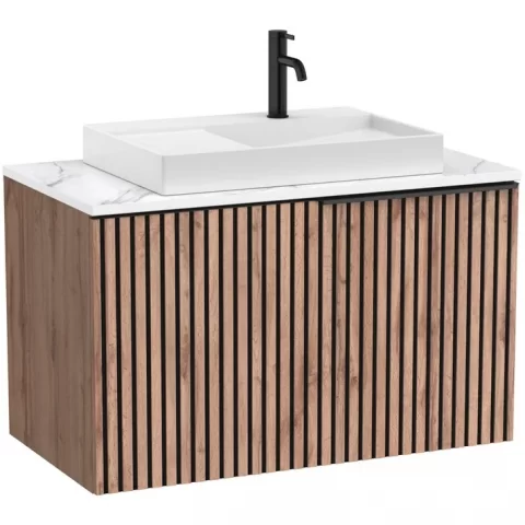 Set mobilier baie cu riflaj Roca Horizon 91x50xH56 cm, bej/alb